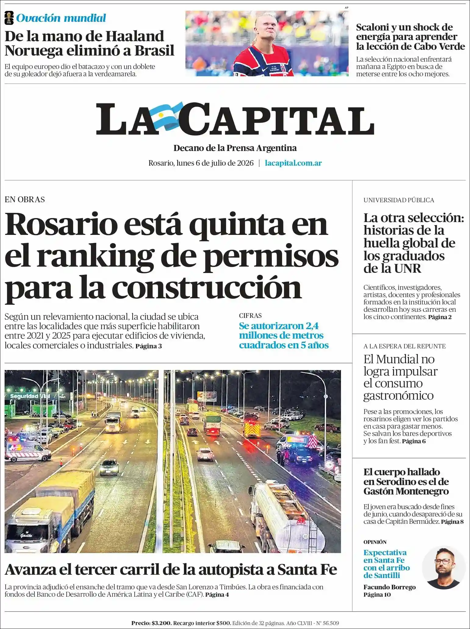 Evolucion Streaming | FM LOS HIJOS DE FRANCISCA 87.5 - Tapa del diario La Capital Rosario