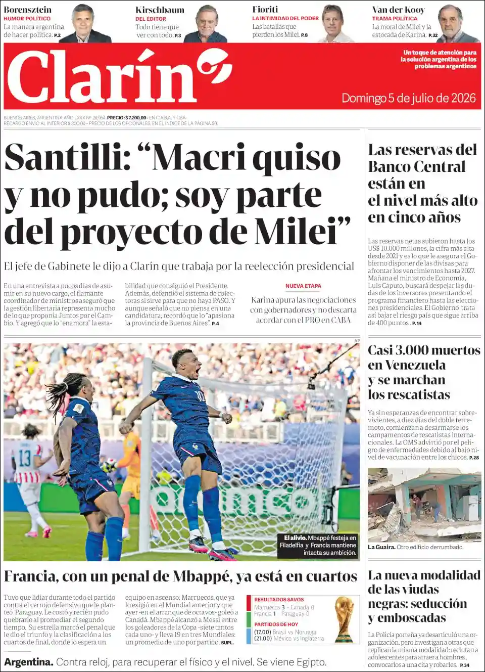 Evolucion Streaming | FM LOS HIJOS DE FRANCISCA 87.5 - Tapa del diario Clarin