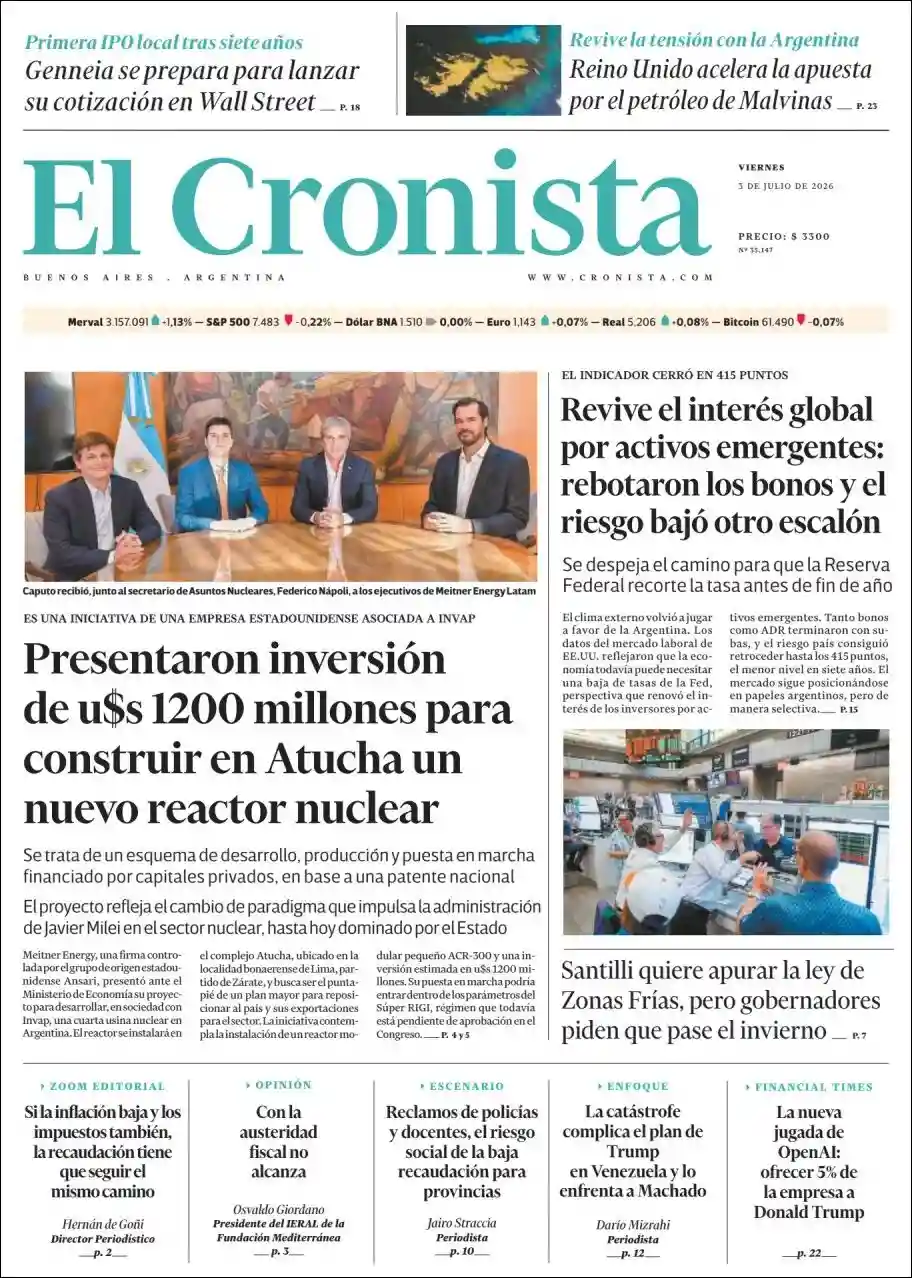 Evolucion Streaming | FM LOS HIJOS DE FRANCISCA 87.5 - Tapa del diario Cronista