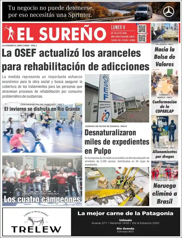 Evolucion Streaming | FM LOS HIJOS DE FRANCISCA 87.5 - Tapa del diario El Sureño