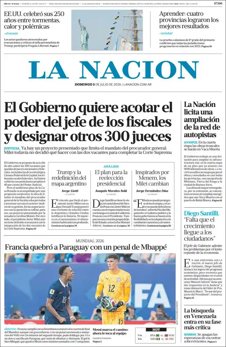 Evolucion Streaming | FM LOS HIJOS DE FRANCISCA 87.5 - Tapa del diario Nacion